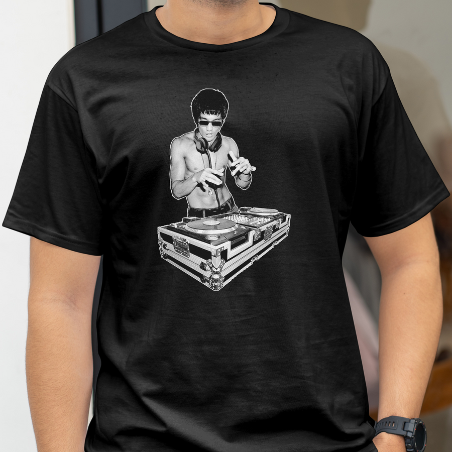 Bruce Lee on Turntables Graphic T-Shirt