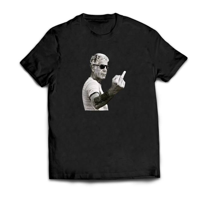 Anthony Bourdain Middle Finger Transparent T-Shirt