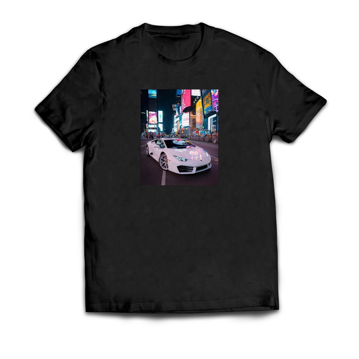 Times Square Lights Lambo Graphic T-Shirt