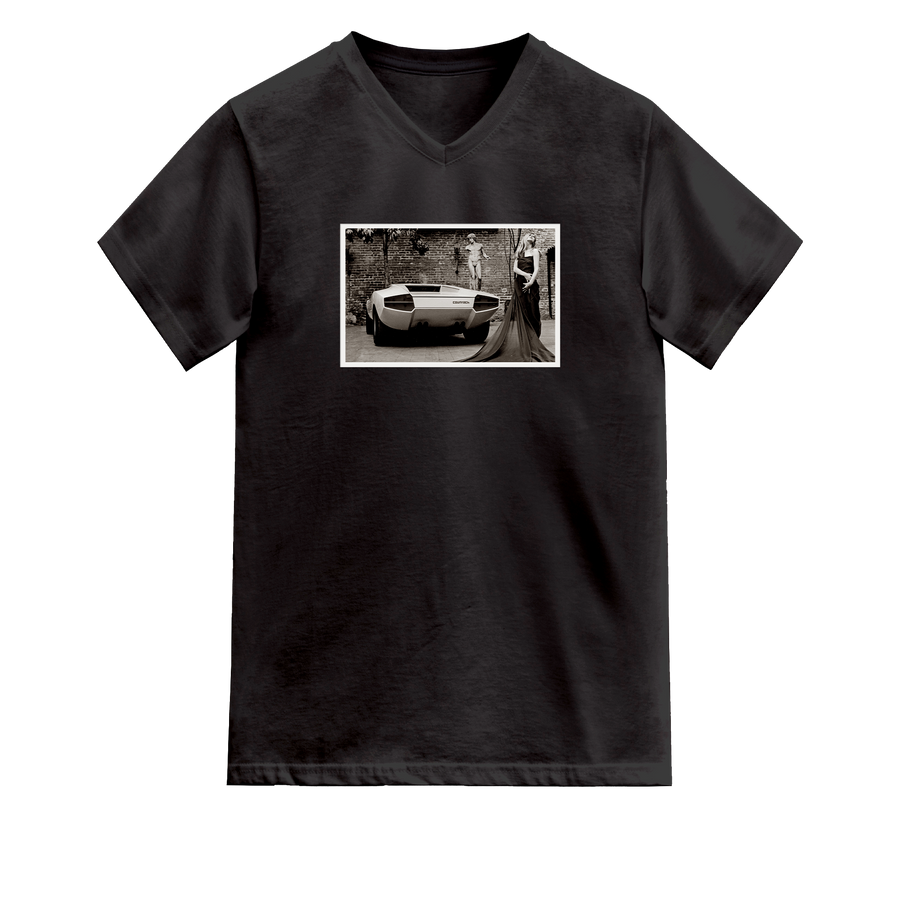 Black & White Lamborghini Countach T-Shirt