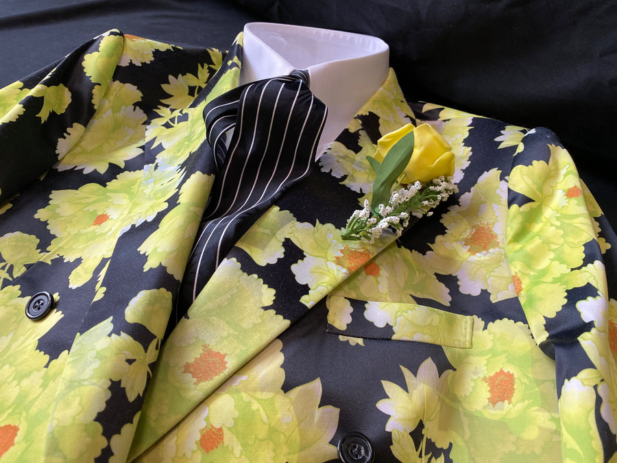 Don Cherry worn Yellow Floral Jacket,Shirt, Tie and Link Ensemble - – The  Coop Ink