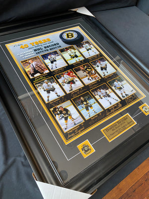 Bruins’ Record Setting 11- Goal Scorers Poster- Signed and Framed - LOT #1 SERIES 3