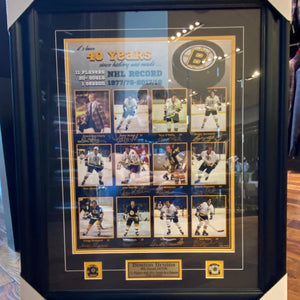 Bruins’ Record Setting 11- Goal Scorers Poster- Signed and Framed - LOT #1 SERIES 3